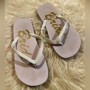 Bridal Bride Flip Flops with Glitter Straps